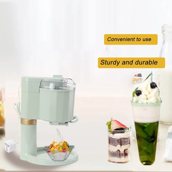 Cherrys Finds - Elektrische IJsmachine - IJsmachine - IJsmaker - Softijs Machine Voor Thuis - Huishoudelijke Automatische Ijsmachine - 20W - 220V - 1L - Groen — afbeelding 5