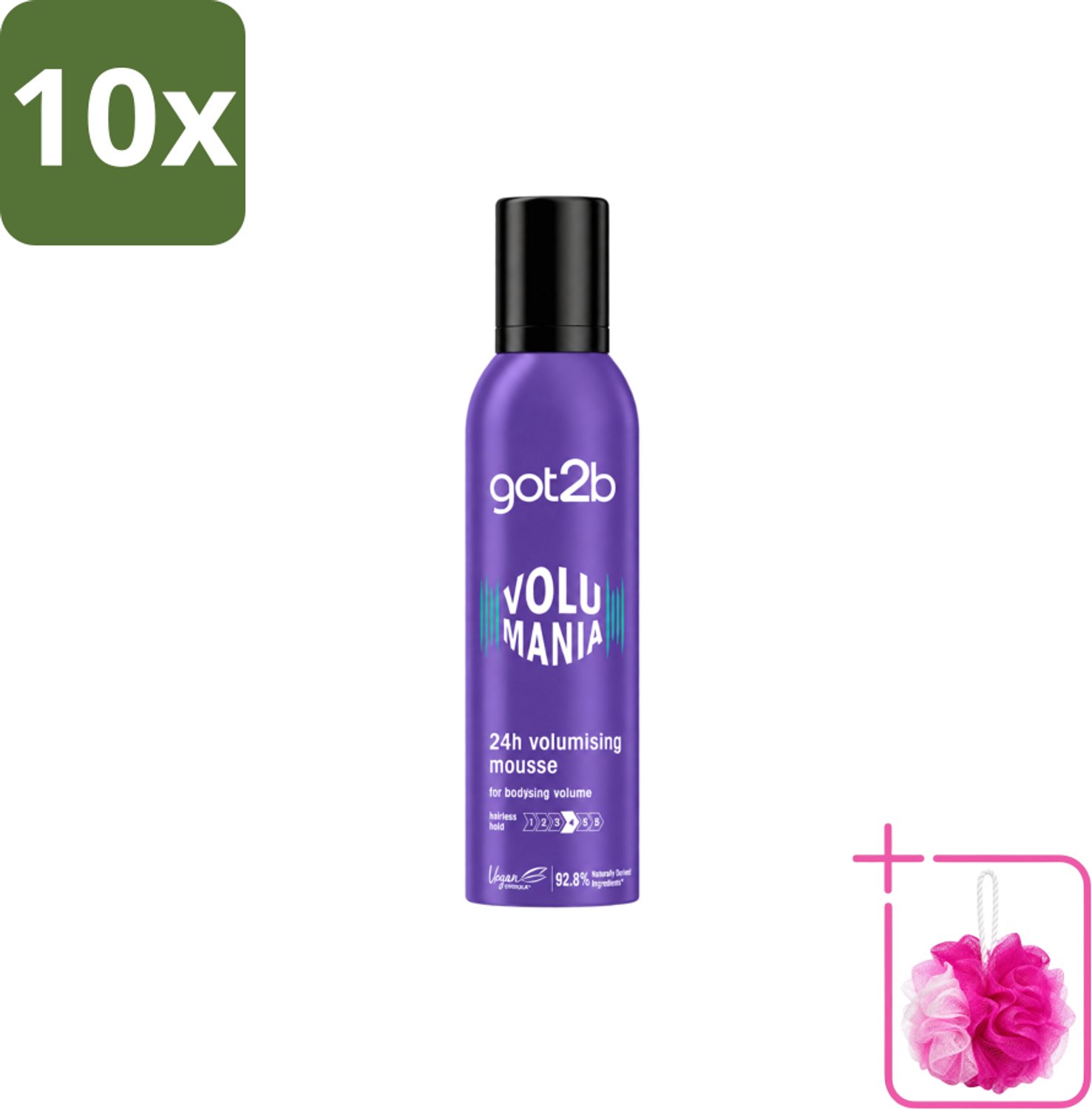 10 x Got2B - Volumemousse - Volumania 24H - 250 ml - Bulkverpakking - Haar volume - Douchemop - Haarkleur