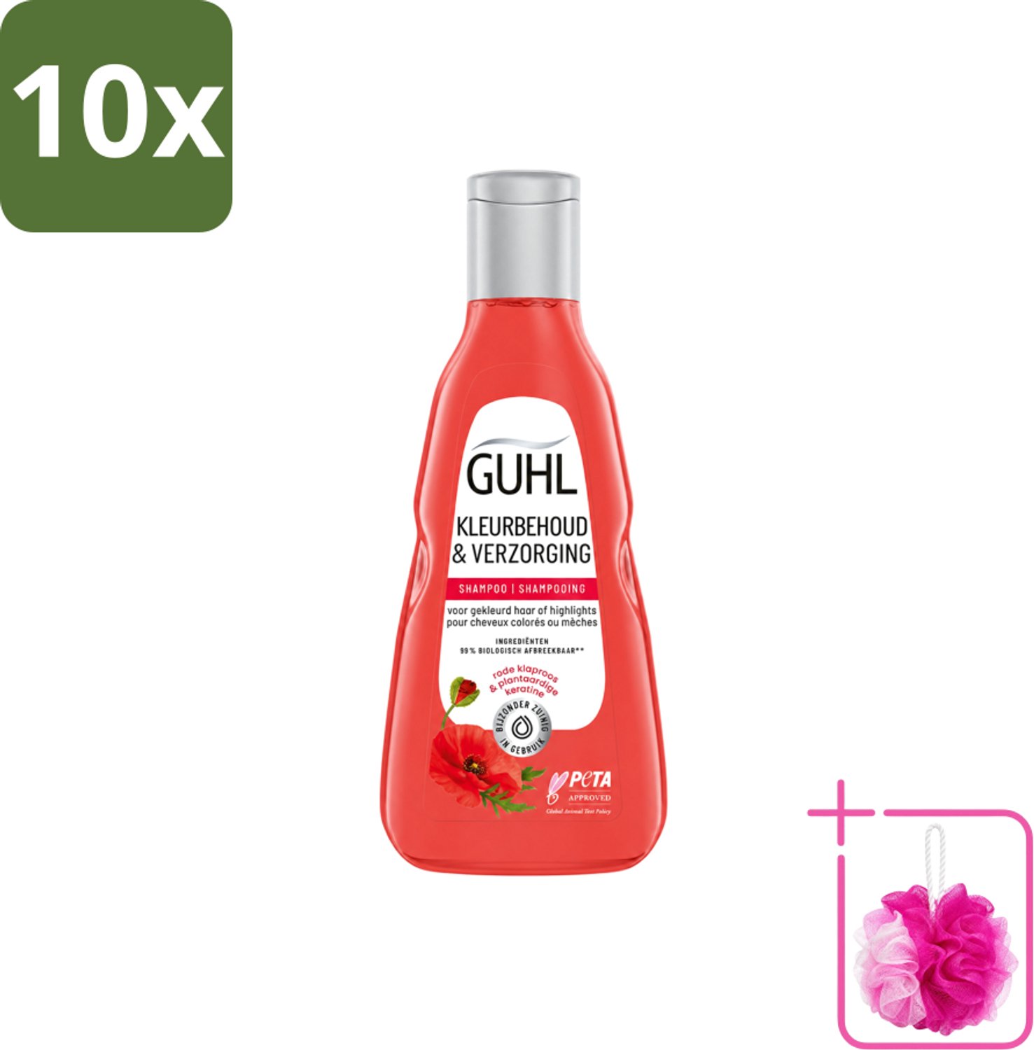 10 x Guhl - Shampoo - Kleurbehoud & Verzorging - 250 ml - Bulkverpakking - Kleurbehoud haar - Douchemop - Gekleurd haar verzorging