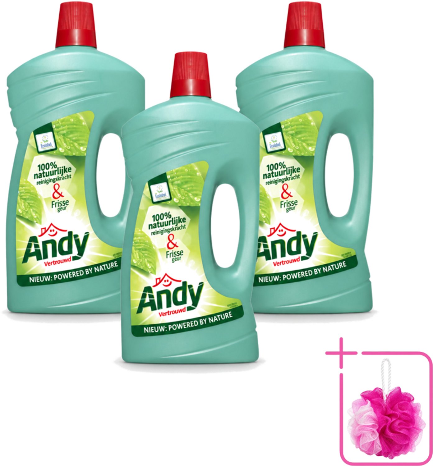 3 x Andy - Vertrouwd - Allesreiniger - Fris & Vertrouwd - 1L - Bulkverpakking - Allesreiniger - Douchemop - Natuurlijke reiniger