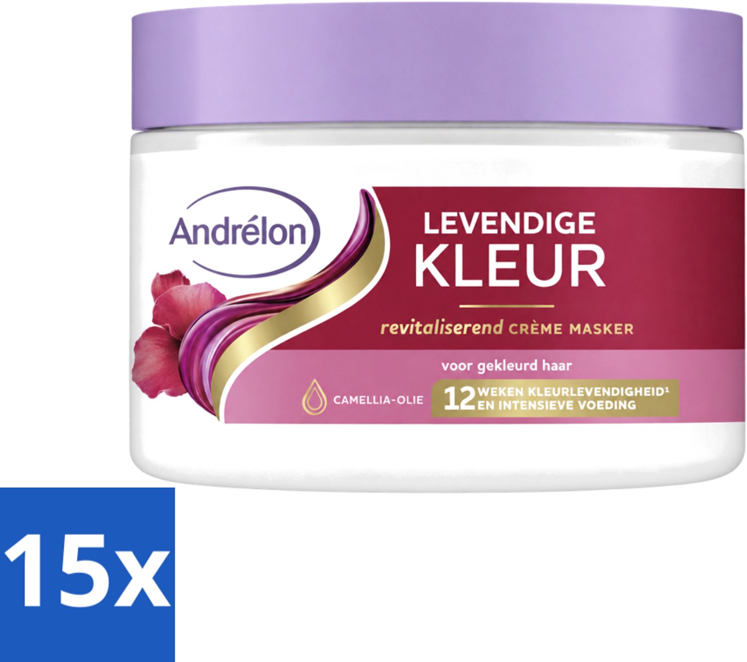 15 x Andrélon – Crème Haarmasker – Levendige Kleur – 300 ml - Voordeelverpakking - 15 stuks
