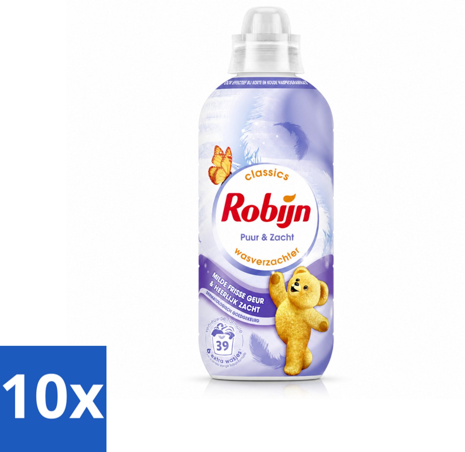 10 x Robijn – Wasverzachter – Puur & Zacht – 780 ml - Voordeelverpakking - 10 stuks