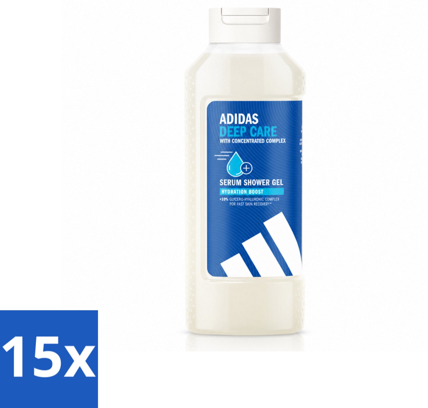 15 x Adidas – Douchegel – Active Skin & Mind Deep Care – 400 ml - Voordeelverpakking - 15 stuks
