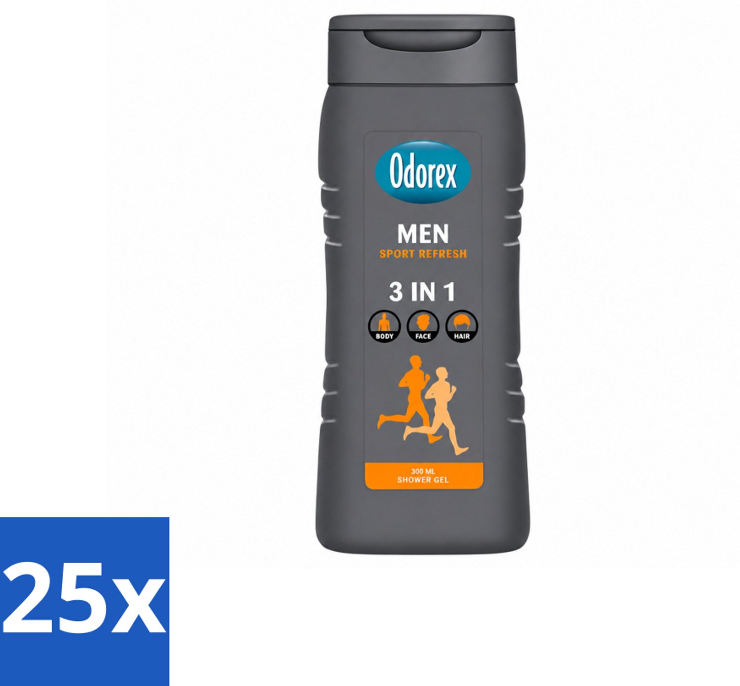 25 x Odorex – Douchegel – For Men Sport Refresh – 300 ml - Voordeelverpakking - 25 stuks