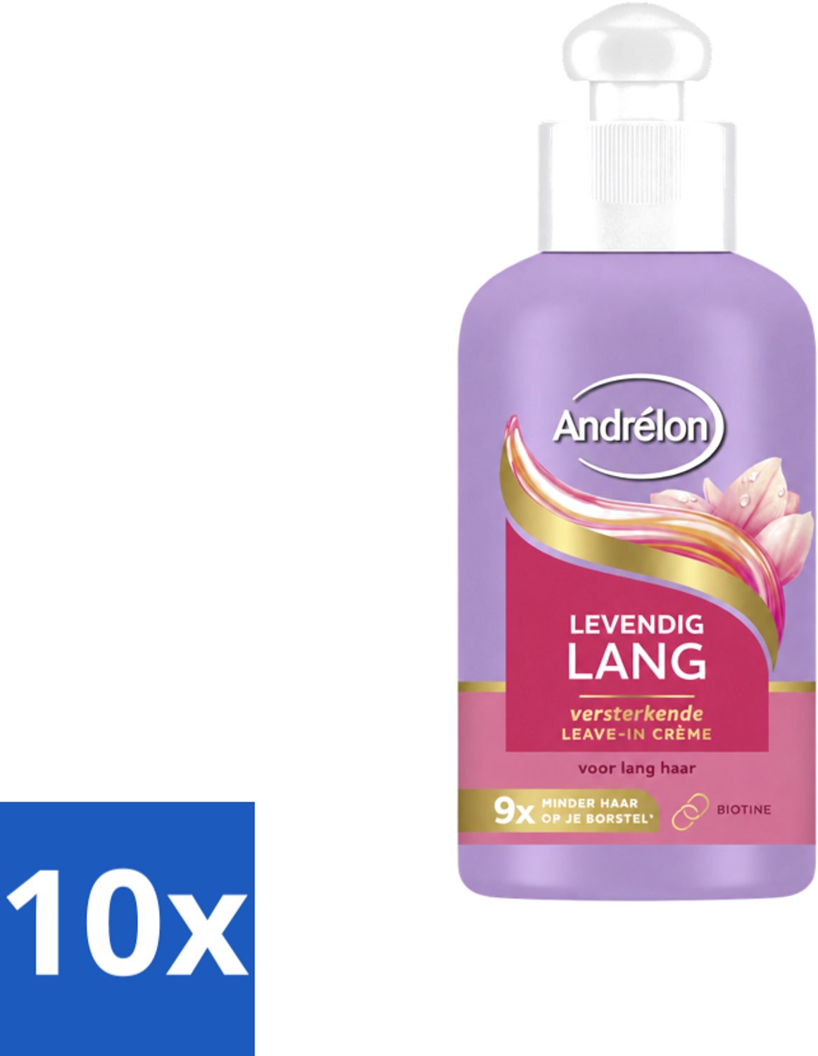 10 x Andrélon – Leave-In Crème – Levendig Lang – 200 ml - Voordeelverpakking - 10 stuks