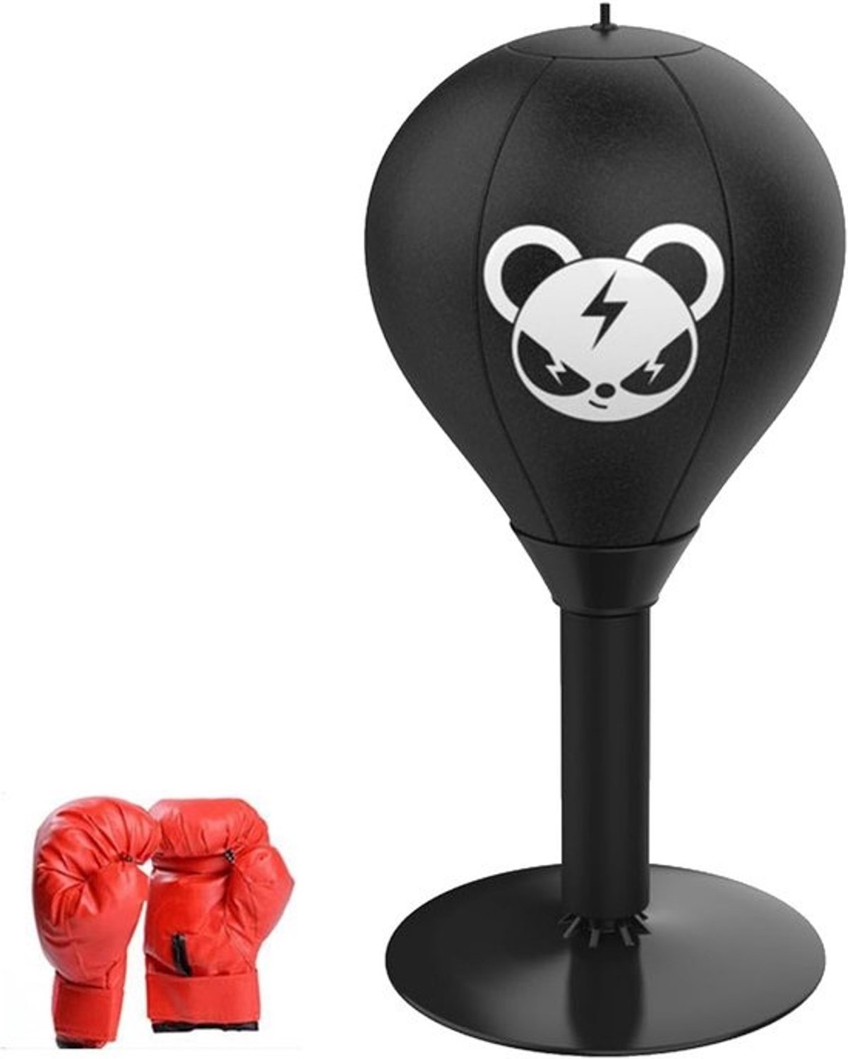 Bureaubokszak - Desktop boksbal - Stress verminderen - Stevige zuignap - 40 cm hoog - Zwart