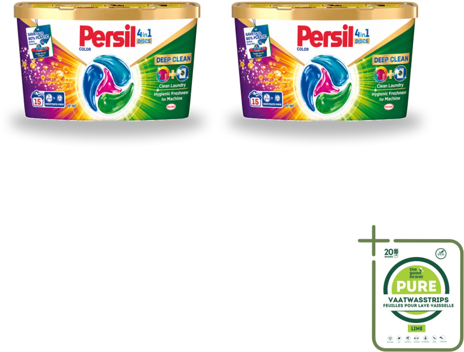 2 x Persil - Wasmiddel - Wasmiddelcapsules Discs Gekleurde Was - Voor Gekleurde Was - 15 wasbeurten - Grootverpakking - Vaatwasstrips - Kleur - Wasmiddel - Vlekverwijdering - Vezelbescherming - Frisheid