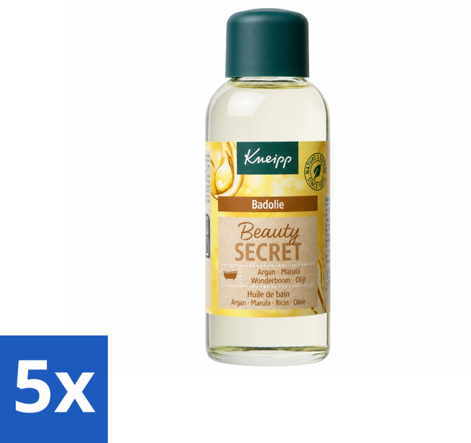 5 x Kneipp - Badolie - Beauty Secret - Voor alle huidtypen - 100 ml - Voordeelverpakking - 5 stuks