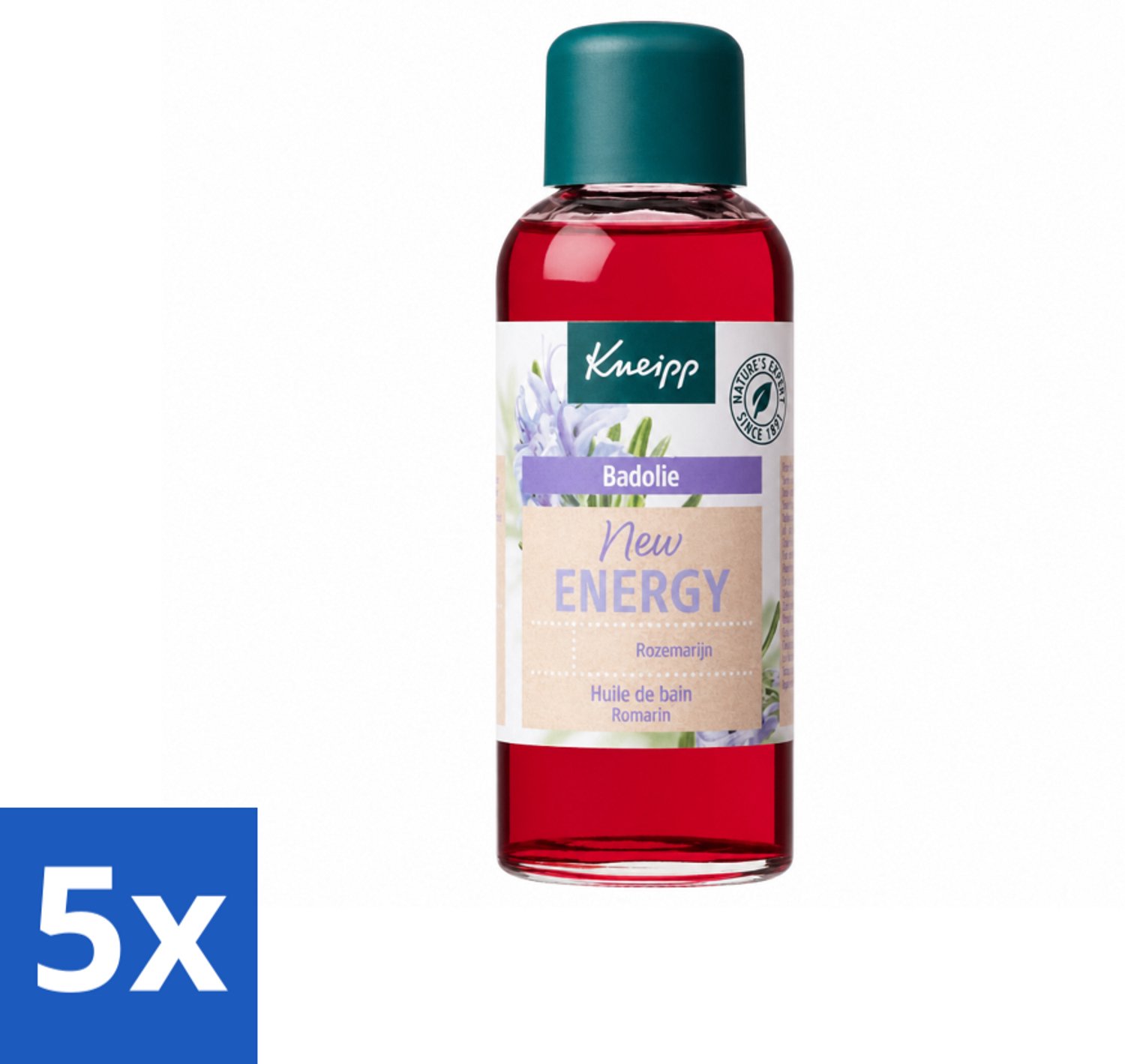 5 x Kneipp - Badolie - Rozemarijn - Voor nieuwe energie - 100 ml - Voordeelverpakking - 5 stuks