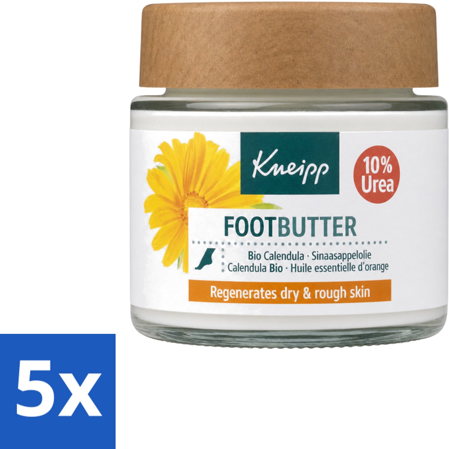 5 x Kneipp - Voetbutter - Calendula - Met citrusgeur - 100 ml - Voordeelverpakking - 5 stuks