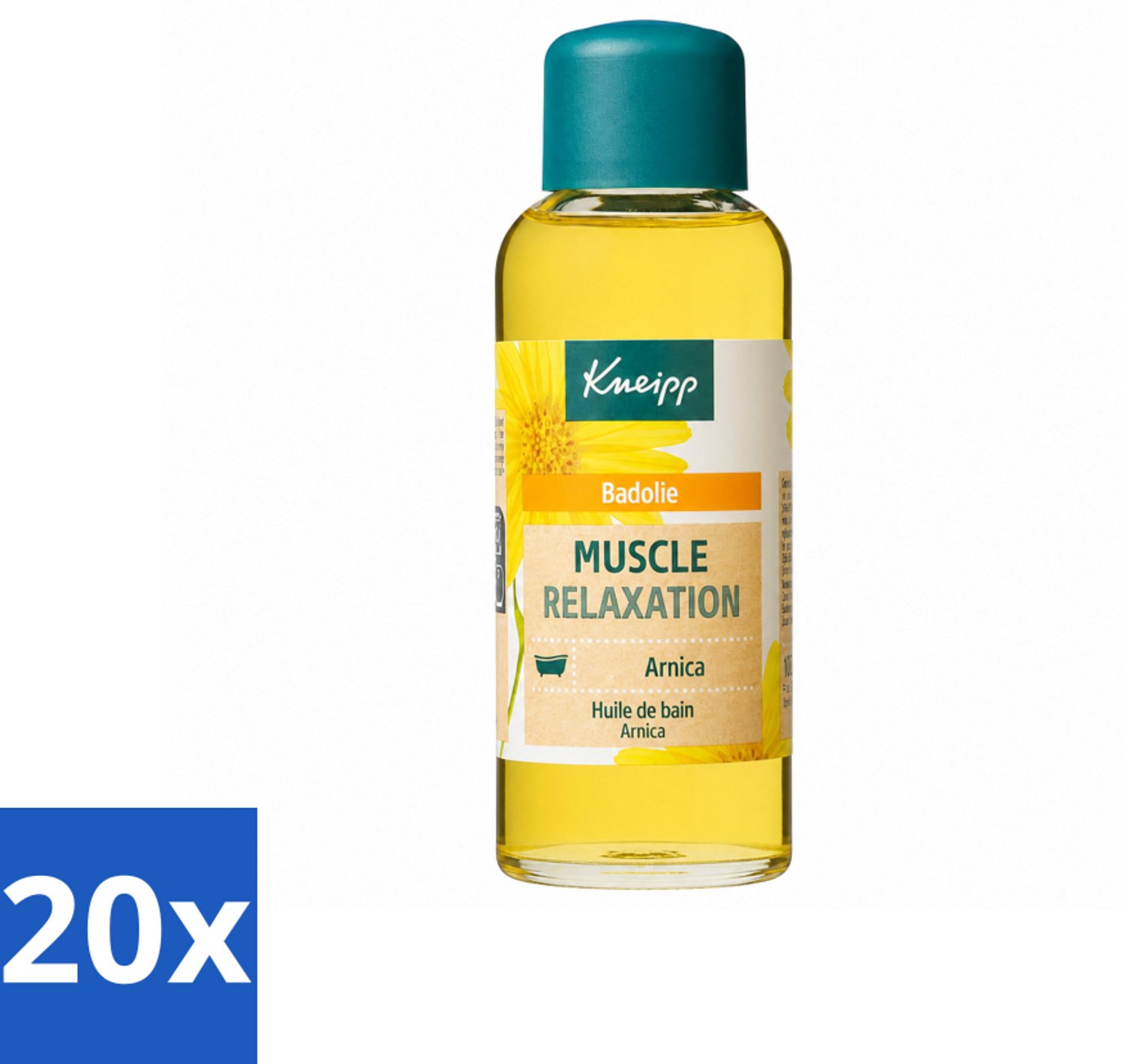 20 x Kneipp - Badolie - Arnica - Voor spieren en gewrichten - 100 ml - Voordeelverpakking - 20 stuks
