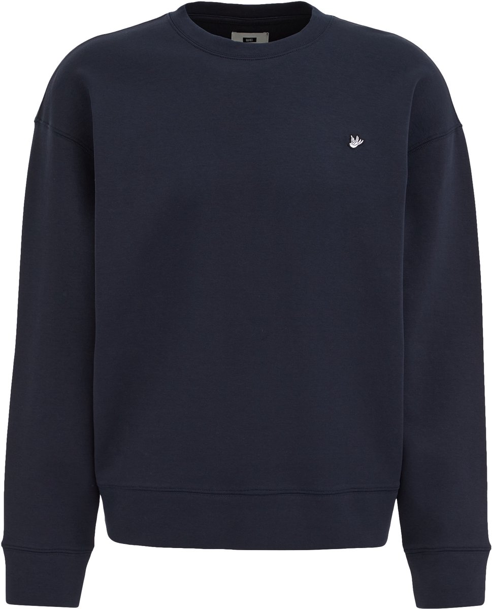 WE Fashion Heren relaxed fit sweater van interlock met embroidery