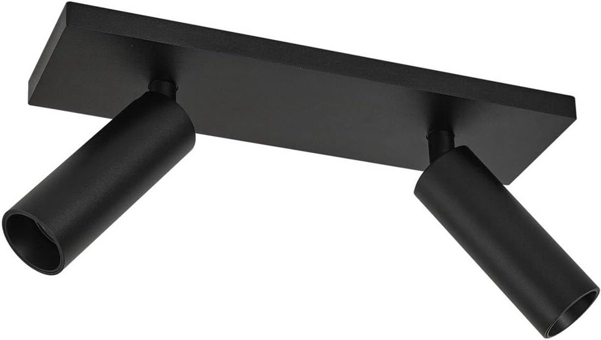 Spotlight Brinja Slim (modern) in zwart van aluminium (2 lichtpunten, GU10) - plafondlamp, plafondlamp, spot, hallamp