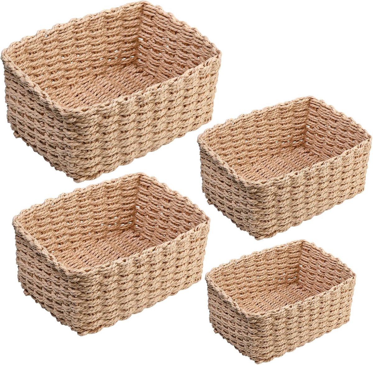 Opbergmanden van touw, stapelbare luiertafel-organizer, multifunctionele badkameropbergmand, opbergmand voor badkamer voor laden, kasten, rekken,