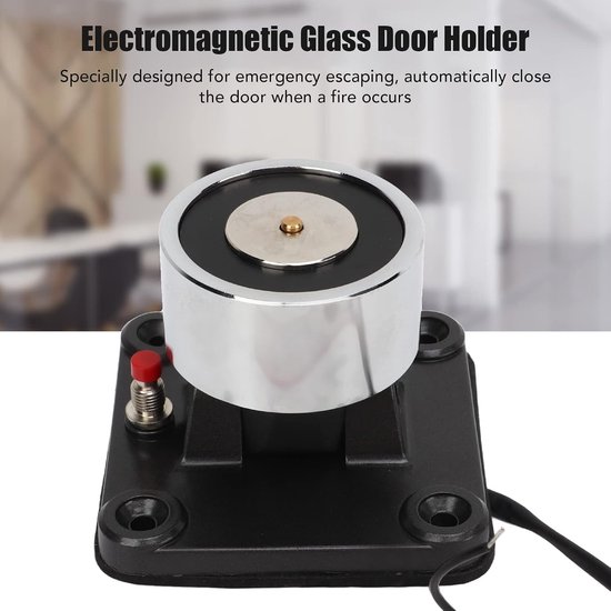 Deurhouder, Deurstopper met Houdkracht van 80Kg, Brandwerende Magneet Branddeurhouder Flush Wall Mount, Deurzuiging voor Branddeur, Ijzeren Deuren, Houten Deuren — afbeelding 2