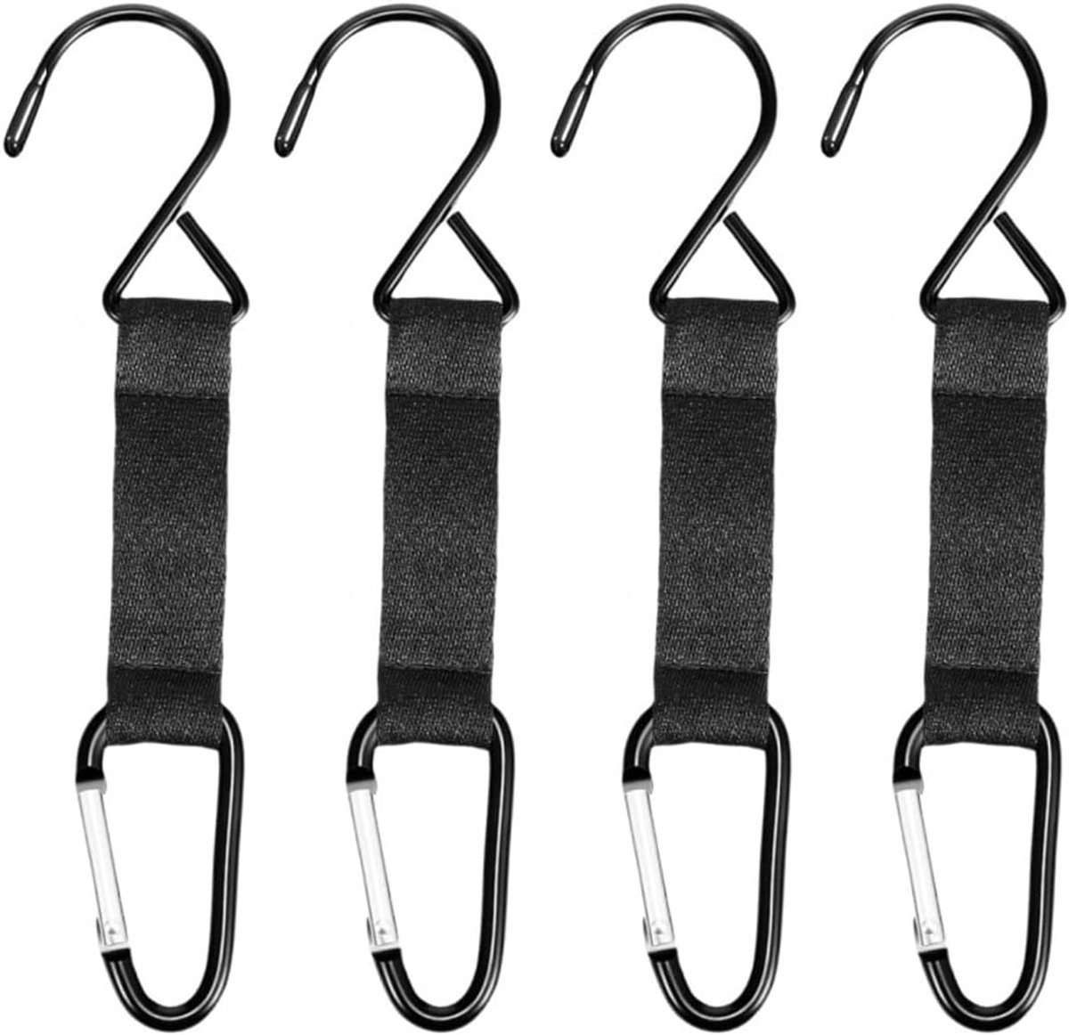 4 stuks hekhaken voor tennis, honkbal, softbal, badminton, squashracket, peddeltas zwart