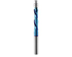 6 mm schacht, Up & Down spiraal flush trim router bit volledig hardmetaal, 28 mm snijlengte met ano coating, frees voor houtbewerking