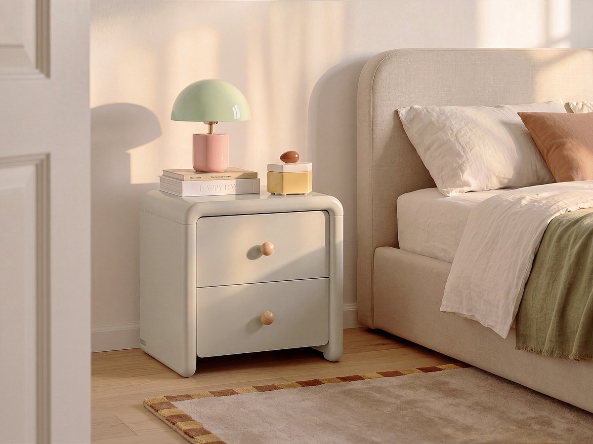 Vente-unique Set van 2 nachtkastjes met 2 laden - Beige SELORINA