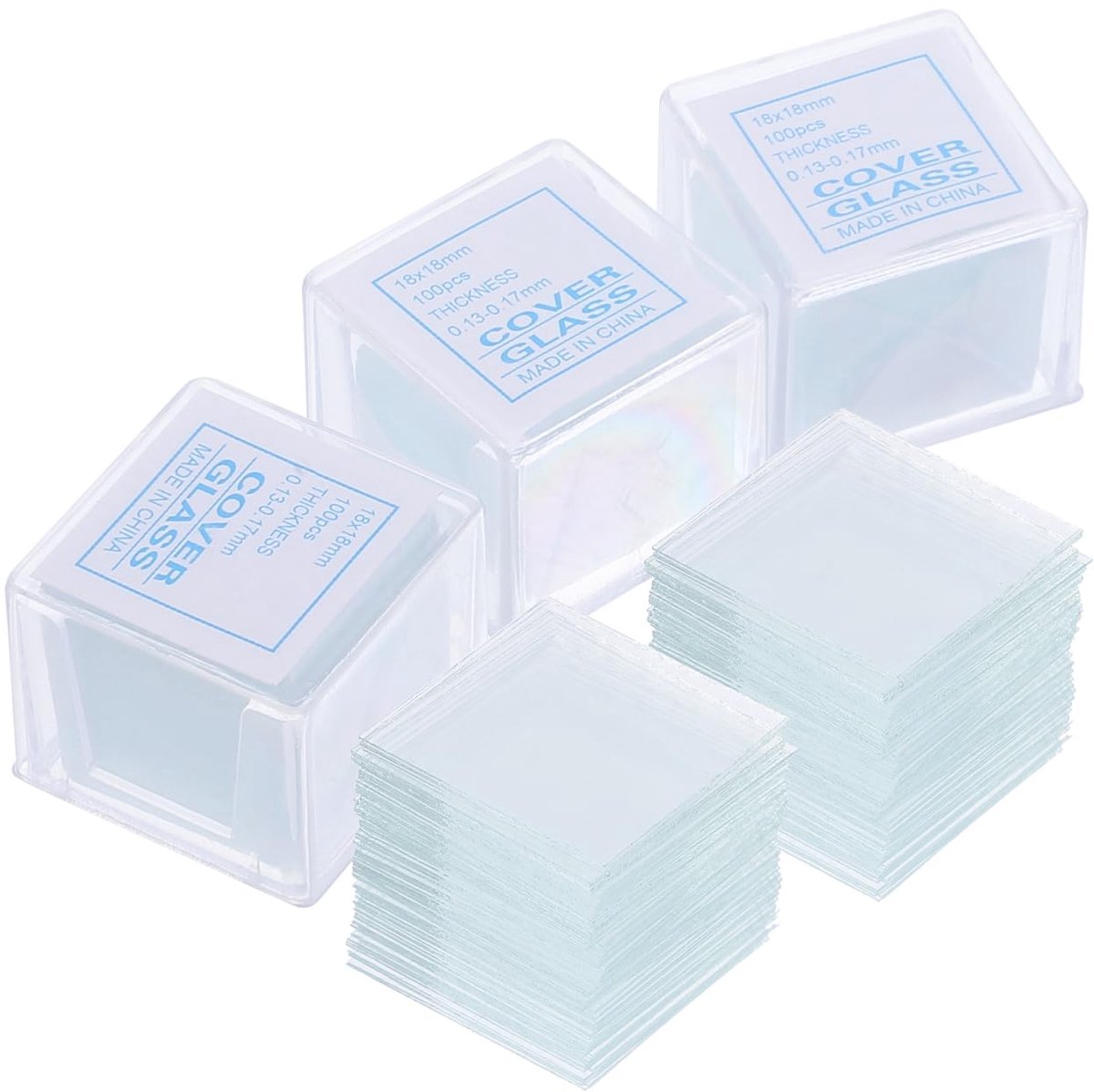 Iplusmile 500 stuks dekflesjes voor microscoop, 18 x 18 mm