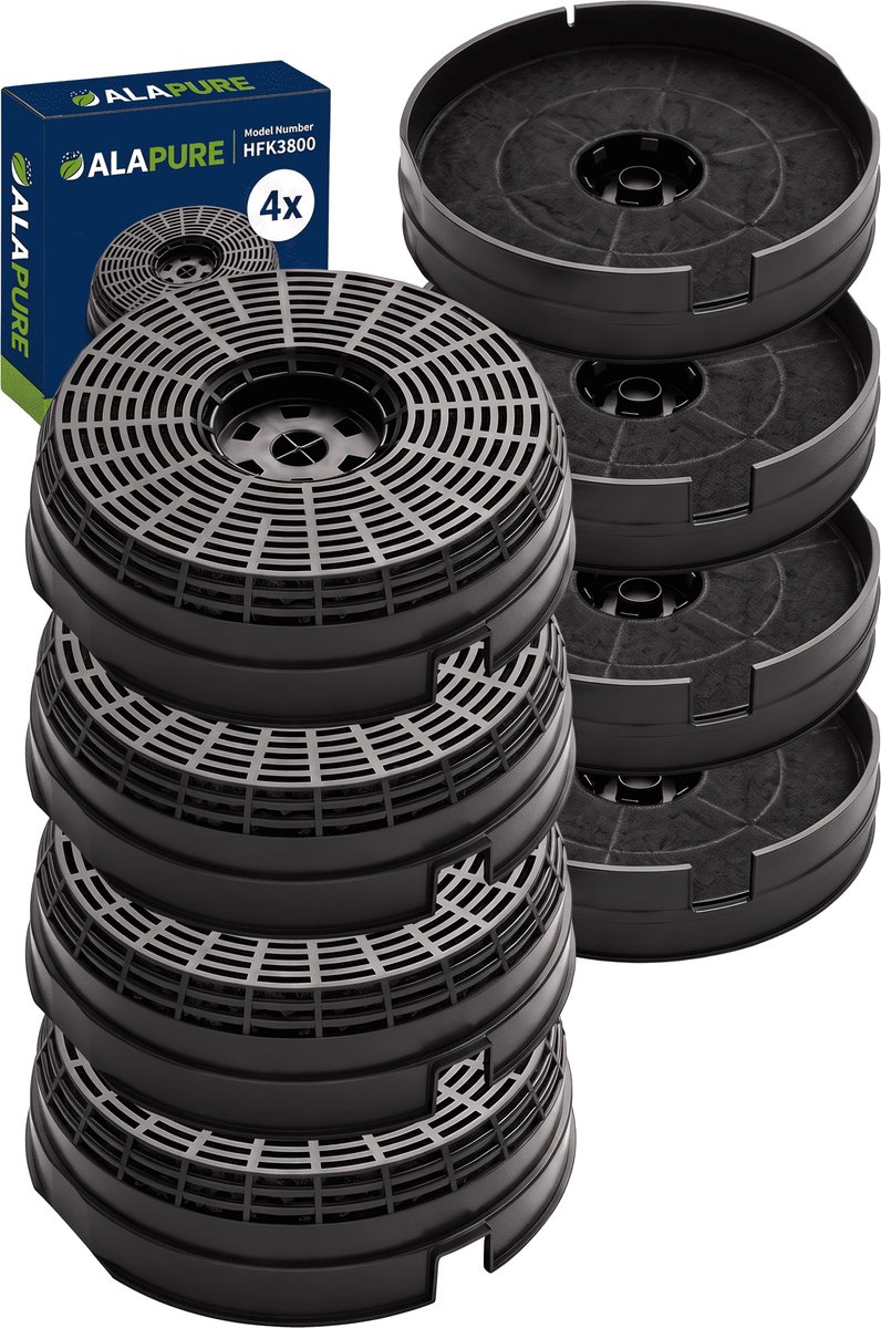 4x Koolstoffilter voor Indesit 484000008782 / AKB000