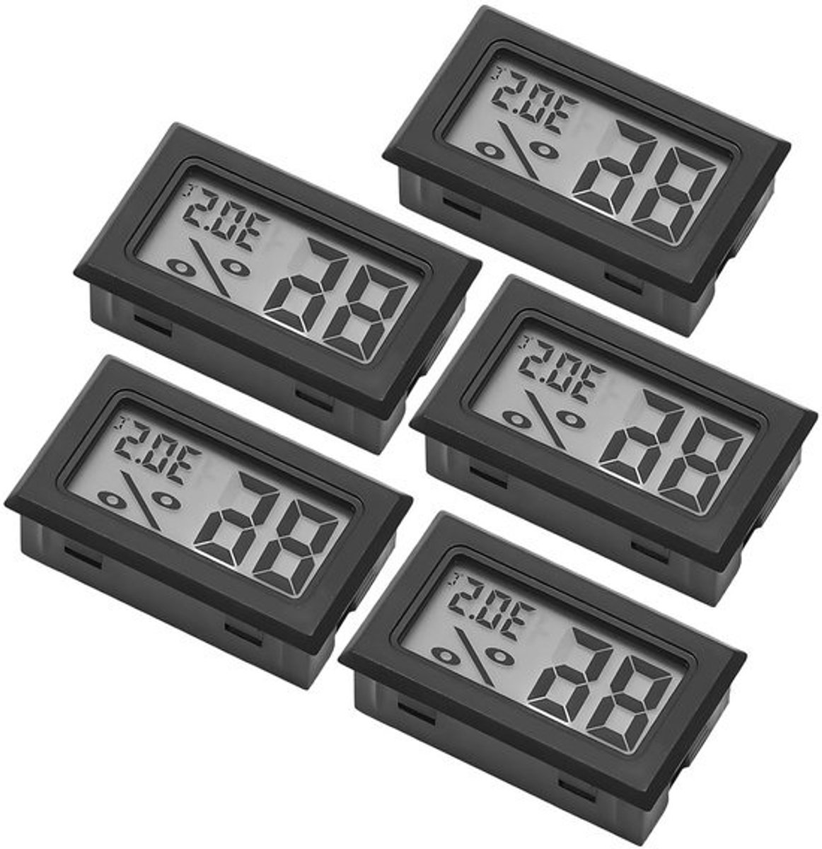 5x digitale mini-hygrometer en thermometer - Voor binnen - Nauwkeurige temperatuur- en vochtigheidsmeter