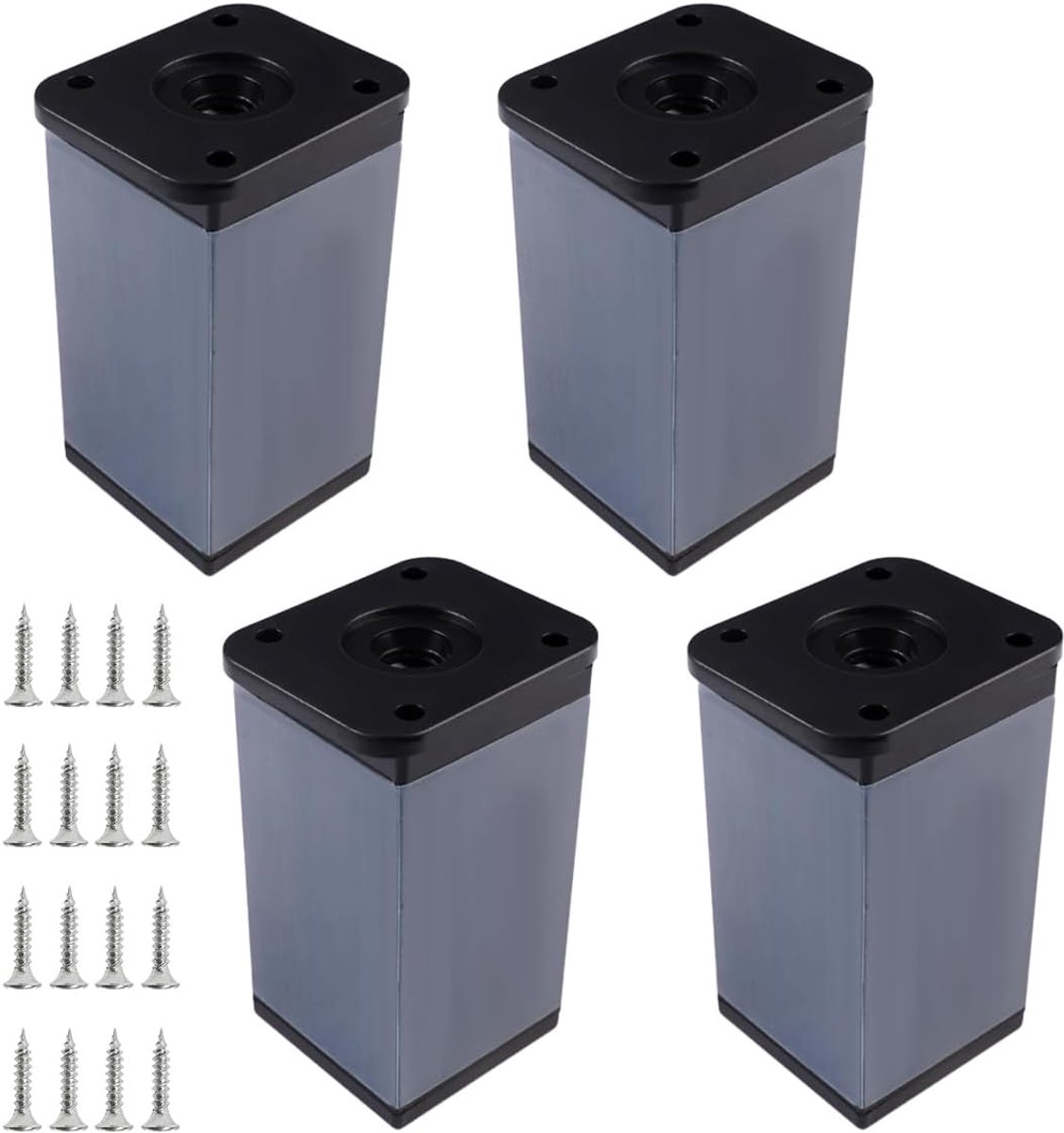 Meubelpoten verstelbaar 8 cm - aluminiumlegering - roestbestendig - geschikt voor kast, tafel of bed - ShopVlot