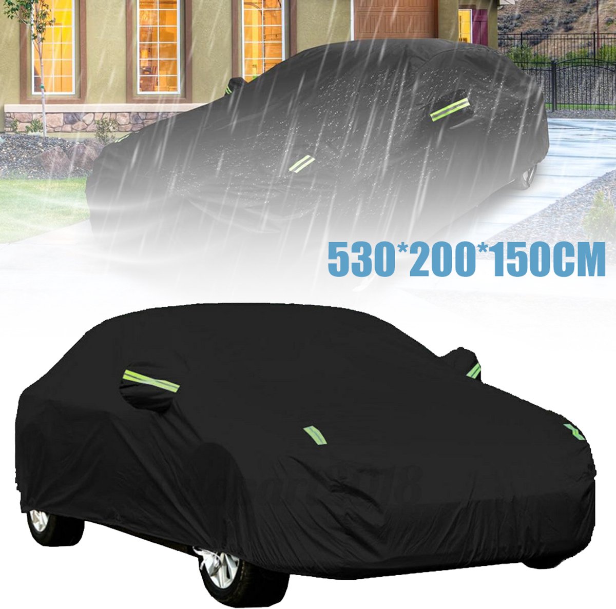 Volledige Autohoes Voor Buiten - 530*200*150CM Winddicht Zeil - Waterdichte Bescherming Voor Alle Weersomstandigheden