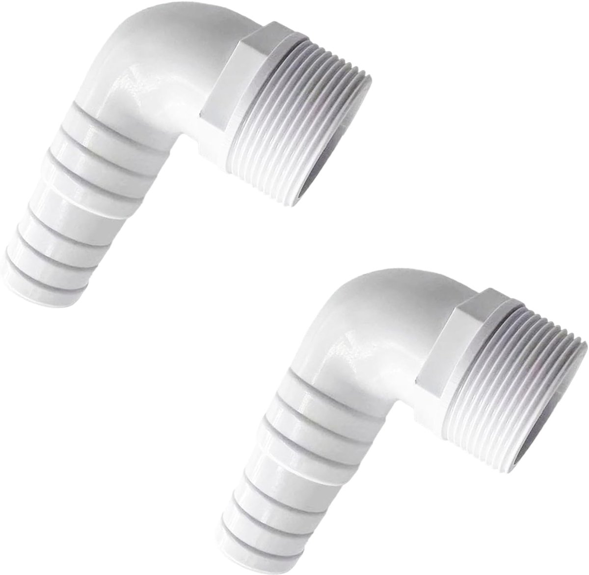 2 stuks 1,5 inch 90 graden weerhaak elleboog zwembadslang adapter compatibel met Hayward SPX1105Z3/SPX1105Z4/SPX1091Z7 connector voor bovengrondse zwembadpomp, filter, skimmer