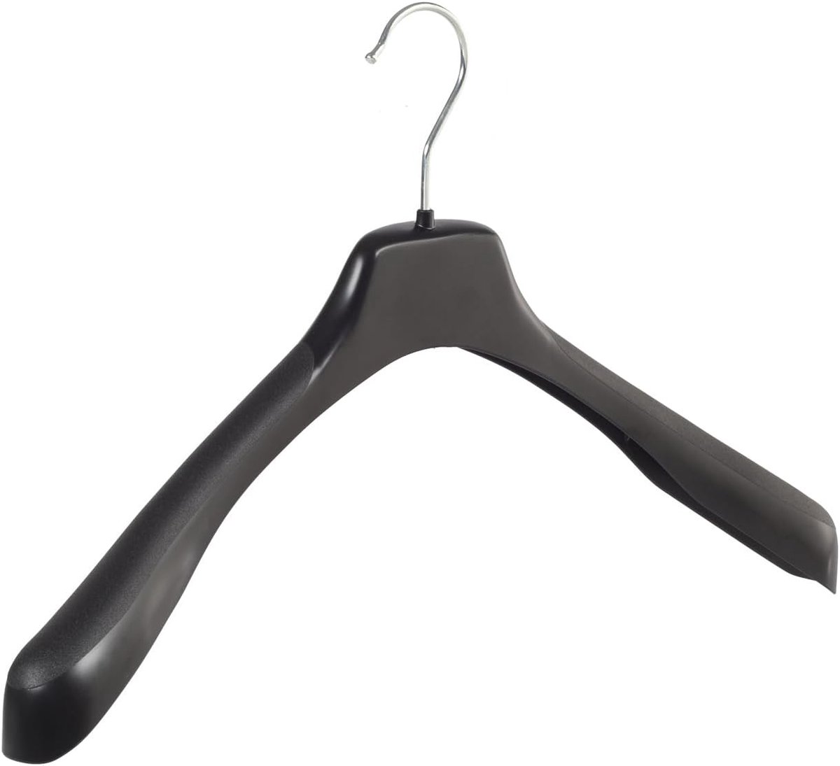 Kleerhanger, Mantelhanger, Kostuumhanger, Jassenhanger, set van 40 Stuks, Kunststof, Zwart, Brede schouders, 360° Draaibare Haak, 38 cm (EU38_00/40)
