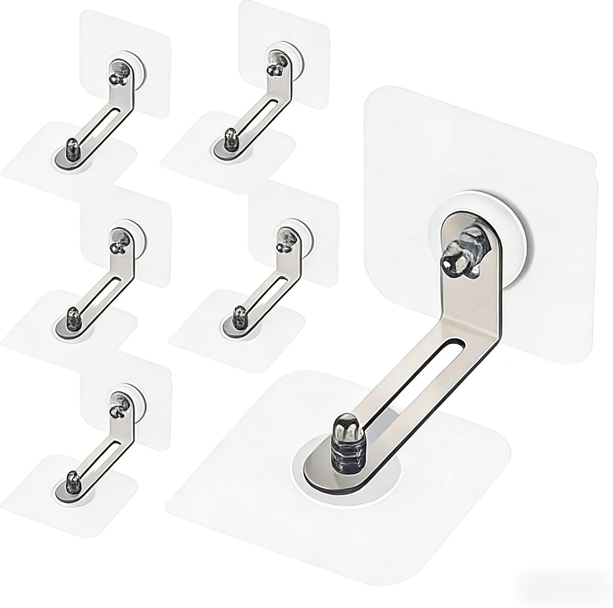 6 stuks meubels anti-tip kit kantelbeveiliging meubels wandanker bevestiging zonder boren, verstelbare zelfklevende meubels muurankers voor babybescherming, kast wandbevestiging voor dressoir