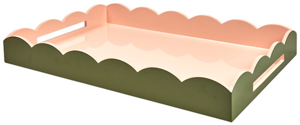 Addison Ross - Dienblad Ottomane Khaki & Pink 66x43cm - Serveerplateaus
