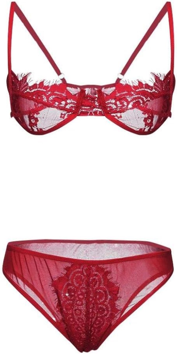 Nachtkleding kant lingerie nachtjurk lingerie sexy jurk met string voor damesSexy Lingerie Set Bralette Vrouwen Bh Set Kanten Dames Ondergoed Sets Bh en Panty Set