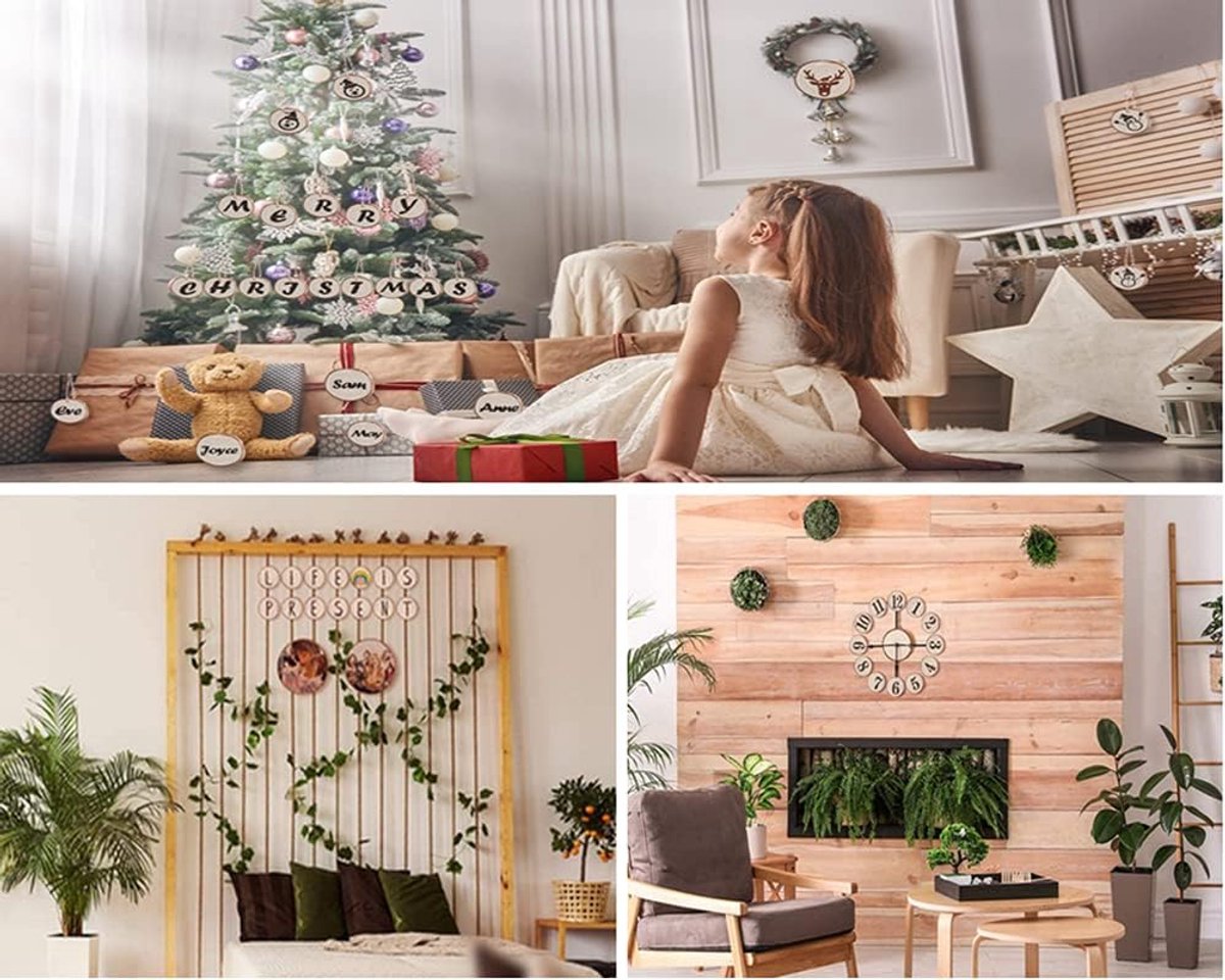 30 stuks houten schijven, houten blokschijven, 7-8 cm, houten schijven, versiering, natuurlijke houten schijven, decoratie, voor doe-het-zelf handwerk, bruiloft, middenstuk, kerstdecoratie, boomschijf (7-8 cm)