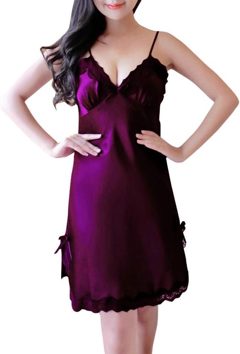 Dameskostuums Vrouwen Erotische Jurk Riem Kanten Nachtkleding Nachtkleding Nachthemd Interieur Sexy Erotica-PP_L