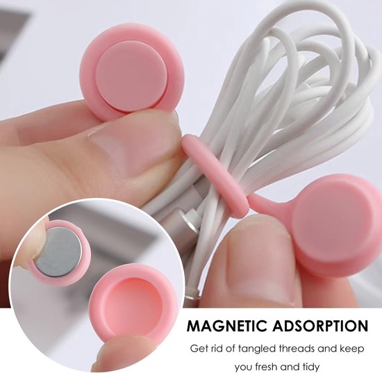 3 Oortelefoonopslagzakken En 3 Oortelefoonkabelverzamelaars, Mini Siliconen Oortelefoondoos, Eenvoudige Draagbare Opbergdoos, Magnetische Gegevenskabelorganisator. — afbeelding 4