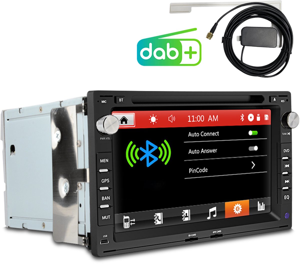 Junsun WINCE 6.0 Autoradio met CD DVD Speler Geschikt voor VW Golf 4 MK4 Passat B5 Polo - Bluetooth - GPS-navigatiesysteem - 7 Inch TouchScreen - Stuurwielbediening - DAB-antenne - USB*2 + AUX - FM Radio