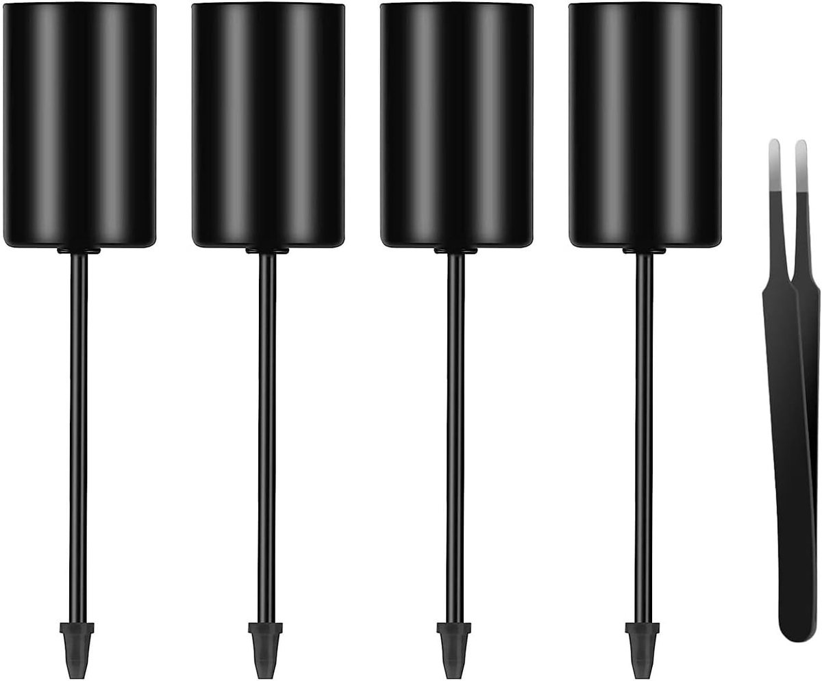 4 stuks zwarte adventskrans, kaarsenhouders voor staafkaarsen, staafkaarsenhouder, kerstdecoratie, kaarsenverlichting, seizoensgebonden en Scandinavische decoratie, geschikt om te knutselen (bevat
