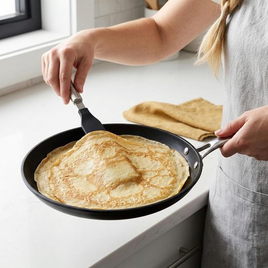 Spatel van roestvrij staal en kunststof, 34,2 cm, spatel voor pannenkoekenmaker en antiaanbakpannen, spatel, voor voorzichtig draaien en vouwen, vaatwasserbestendig — afbeelding 5