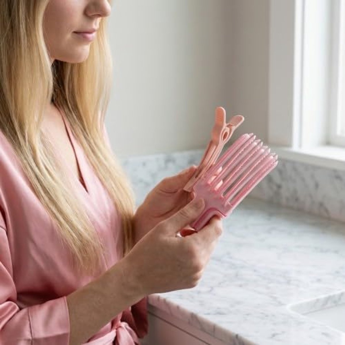 3 stuks volume clips haaraanzet volume kam en haarclip haarspelden voor dames, roze