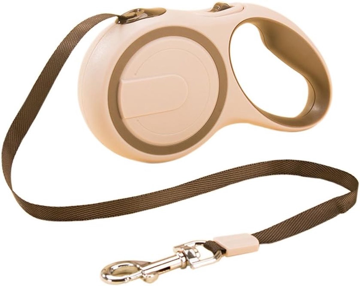 Intrekbare hondenriem 5M Uitschuifbare hondentrainingsriem Duurzaam uitschuifbaar touw voor kleine/middelgrote honden Puppy Kat Hondenriem (5M, Khaki)