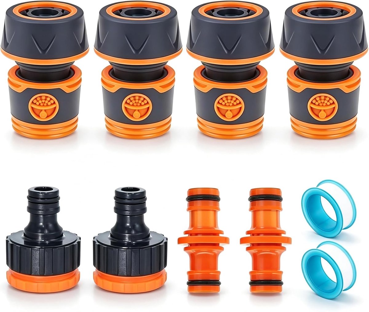 3/4 inch, 10 stuks tuinslang en koppeling connectorset, tuinslangaansluiting slangkoppeling voor tuinirrigatie, autowas en huishoudelijk gebruik voor familie tuin