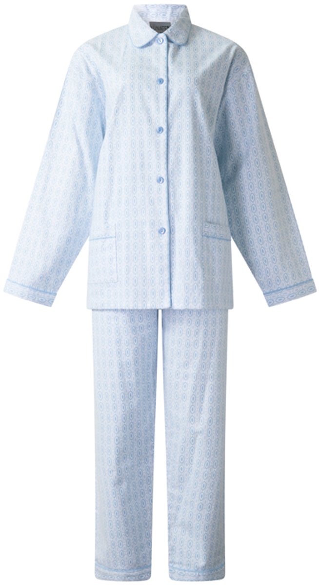 Lunatex dames winter pyjama 641186 - warm flanel - blauw