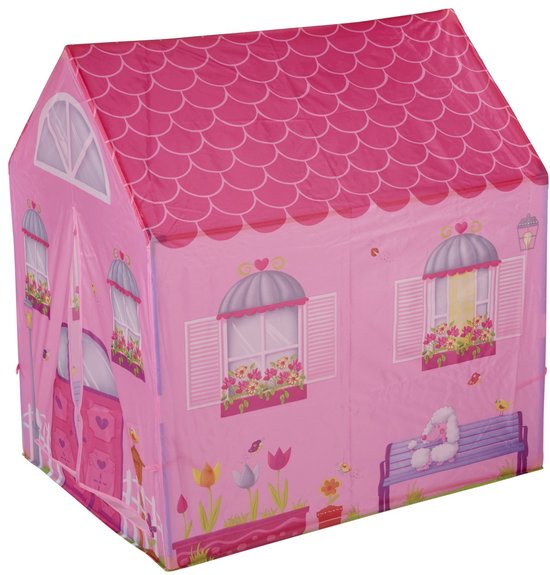 Eddy Toys Speeltent Speelhuisje - Prinsessen of Safari Print - Gemaakt van Polyester Materiaal - Geschikt voor Kinderen van 3 tot 8 Jaar - Afmetingen 95x72x102 cm - Kleur Roze of Oranje — afbeelding 2