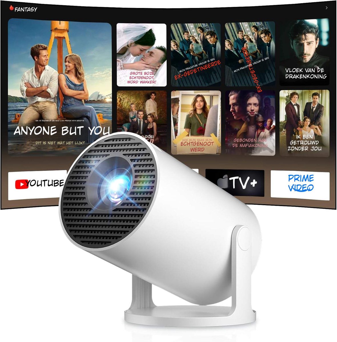 Kavo ®- Mini Beamer - Beamer - Projector - Wit - 10cm x 10cm x 17cm