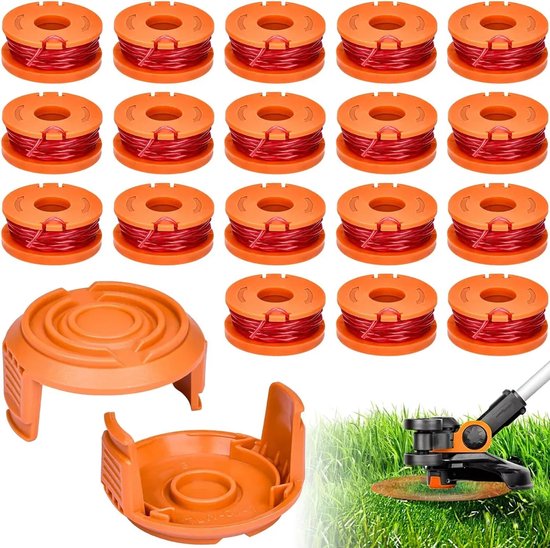Verpakking van 20 vervangende maaispoelen Geschikt voor grasmaaiers, Geschikt voor alle 20V Worx grasmaaiers, met een diameter van 1,65 mm en een lengte van 3 meter. — afbeelding 2
