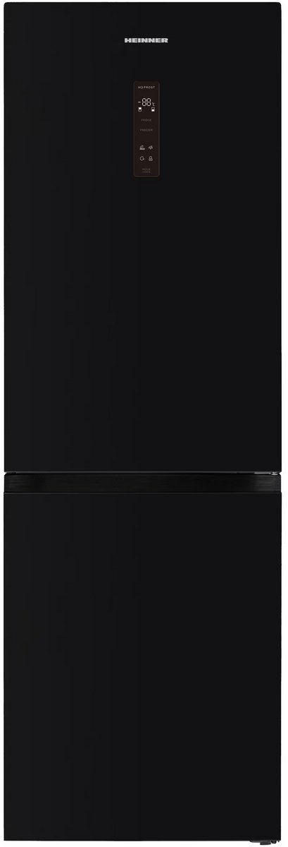 Heinner HCNF-HM400DINVGBKE++ Koel-vriescombinatie – 400 L – No Frost – Dual Inverter Technologie – Touchbediening met LED-display – Super Freeze – Holiday-functie – Chillercompartiment – Open-deur Alarm – Zwart Glas – 5 Jaar Garantie