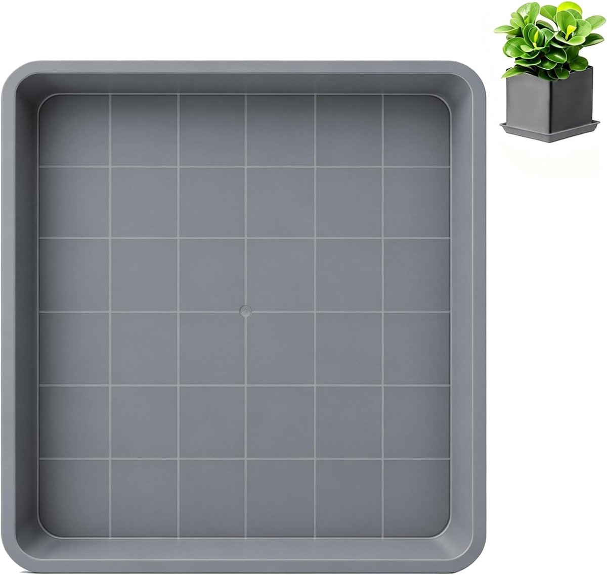 8 stks Vierkante Plant Pot Schotel 15x15cm 5,91 inch Plastic Plant Bloempot Trays Grijs Druppel Water Tray voor Outdoor en Indoor Plantenbakken Planten Tuinpotten Kas