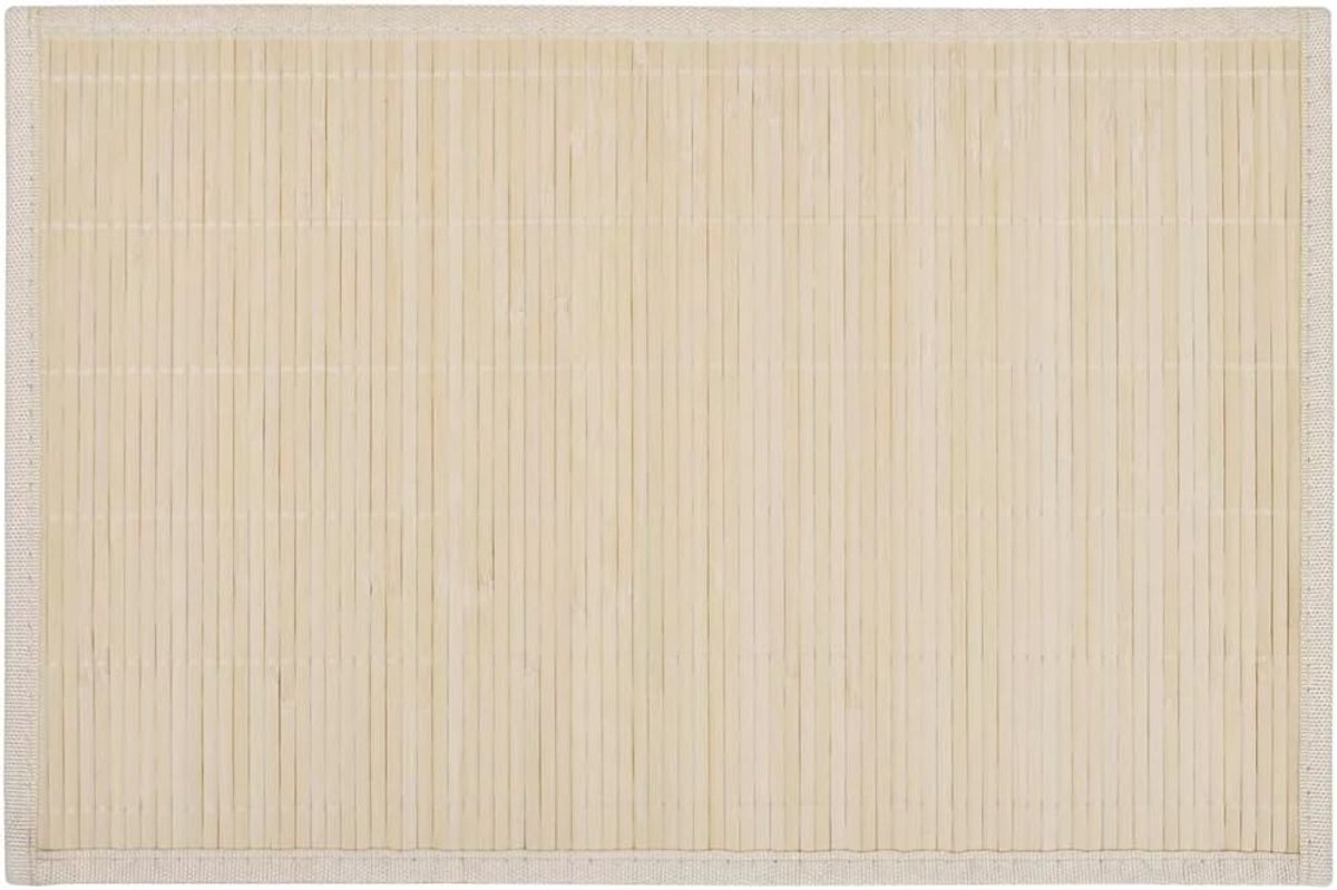 Placemats bamboe placemats placemats antislip voor keuken eetkamer natuurlijke kleur 30 x 45 cm (B x L)