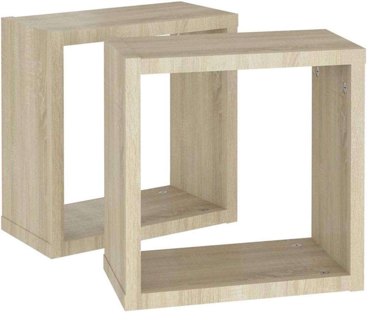 Wandplanken Kubusvorm 2 Stuks Meerlaags Houten Meubels Wandplanken Wandplank Hangende Wandplank Ingangsplank Wit (30 X 15 X 30 cm) (30x15x30 cm)