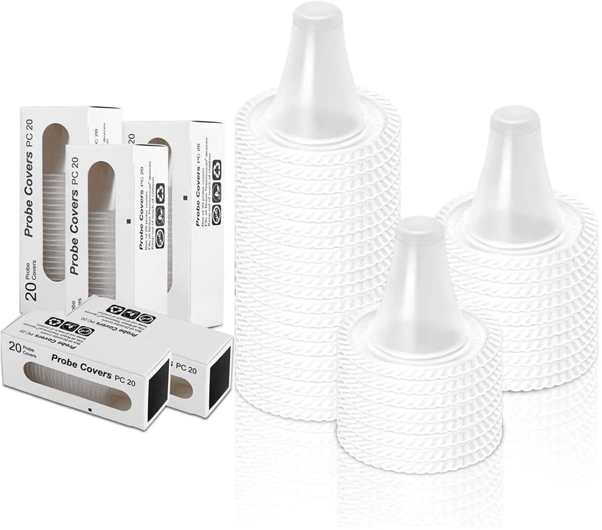 Set van 500 beschermkappen voor bruin, koortsthermometer oor, vervangende beschermkappen, voor alle Braun modellen oorthermometers